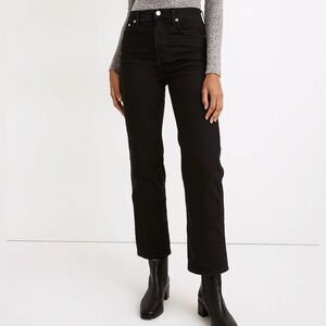 Madewell Slim wide-leg crop black jeans